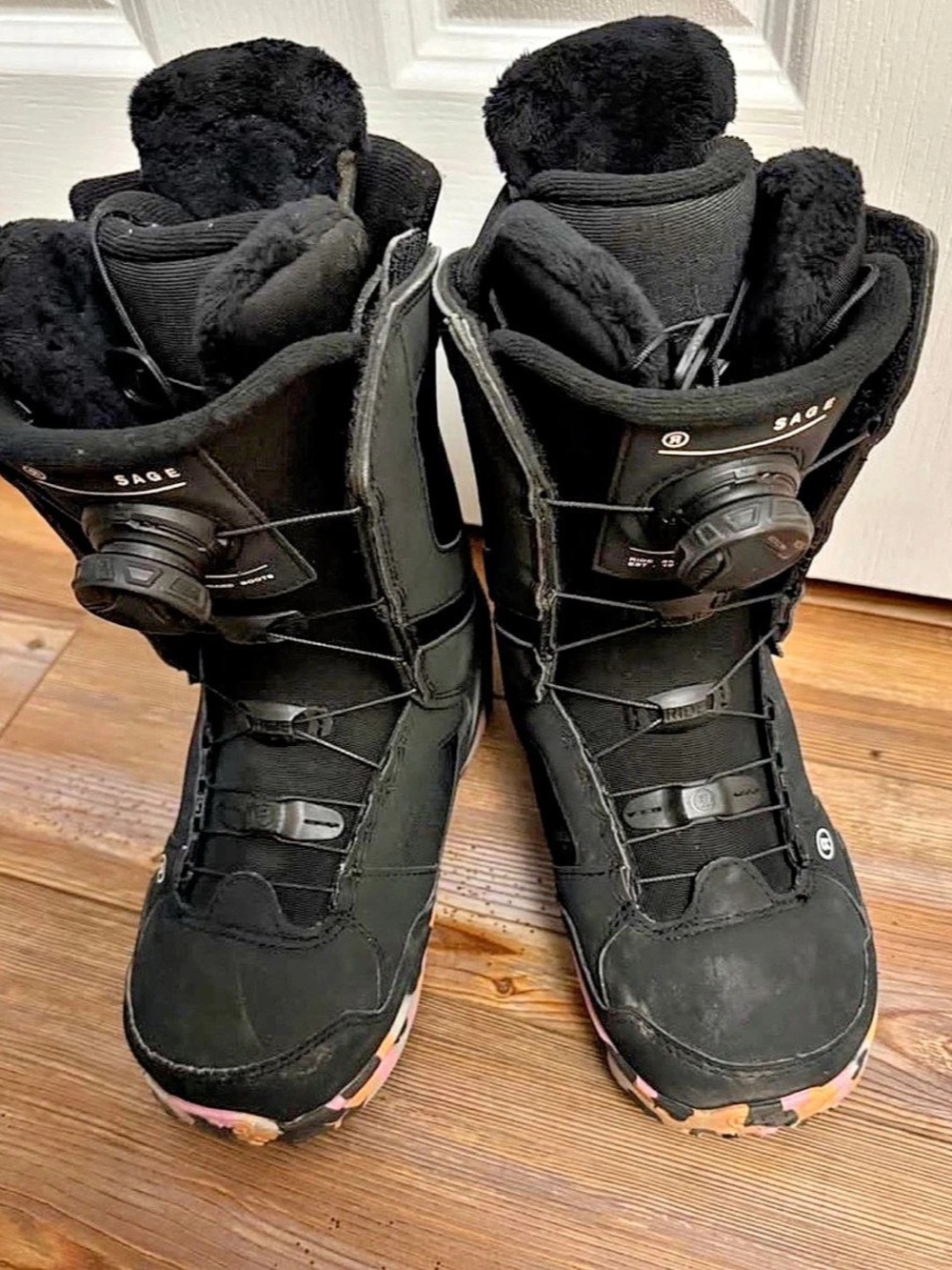 Ride Sage BOA Snowboard Boots Black & Pink US 5